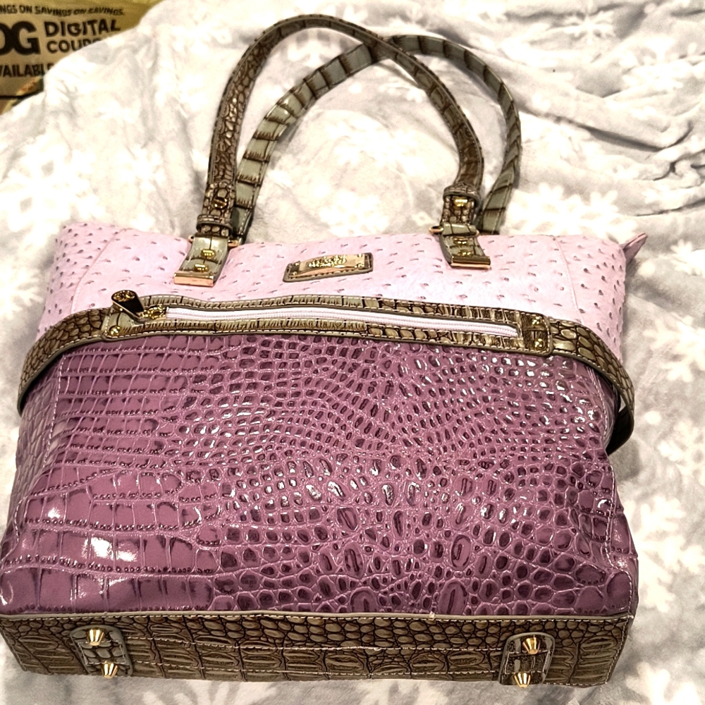 MC Large Purple/Lavender Tote, Zip Top, NWOT, So much Space! 13" x 13" x 3.5"